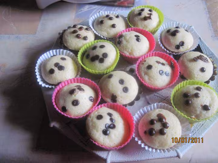 Muffins a la semoule aux pepites aux chocolat