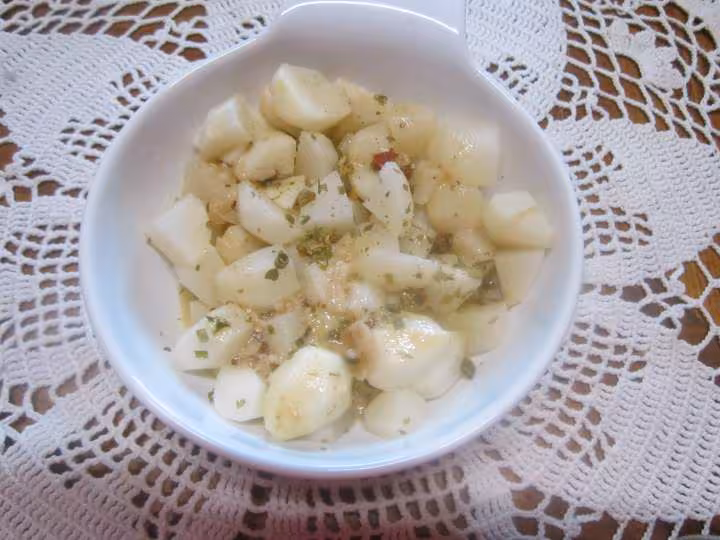 Navets a la vinaigrette d echalotes