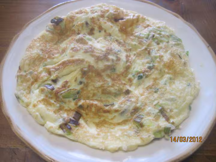 Omelette au poireau