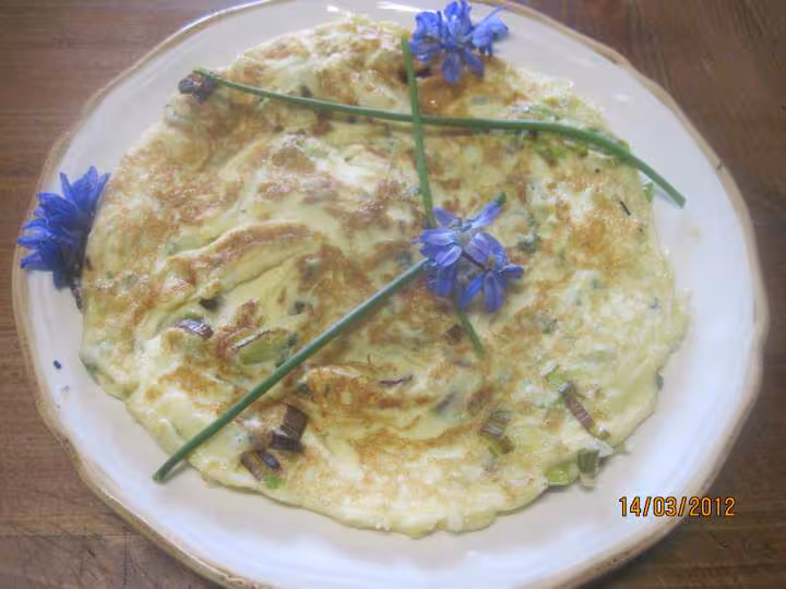 Omelette au poireau