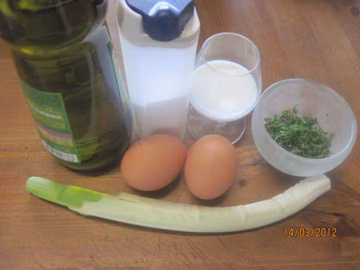 Omelette au poireau