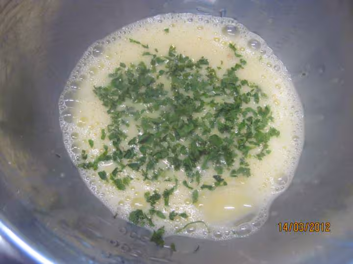 Omelette au poireau