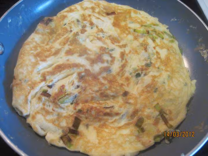 Omelette au poireau
