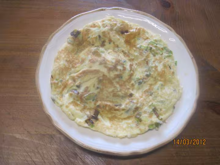 Omelette au poireau