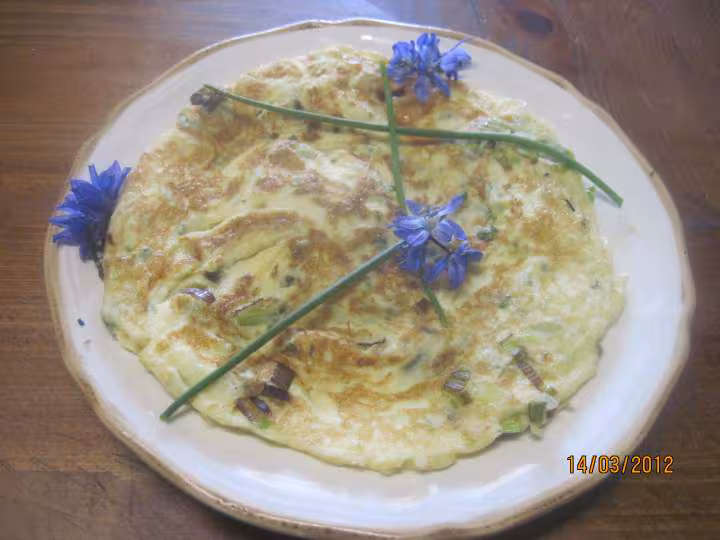 Omelette au poireau