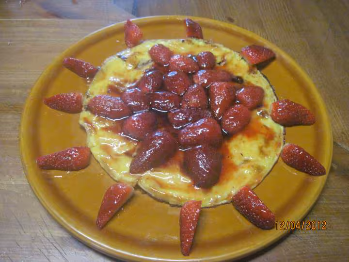 Omelette sucree aux fraises