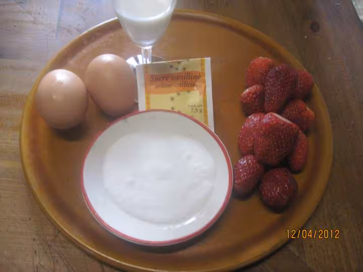 Omelette sucree aux fraises