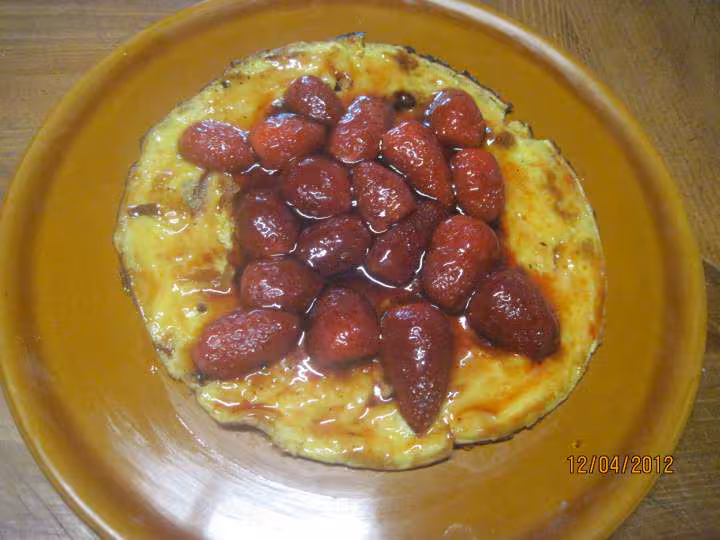 Omelette sucree aux fraises