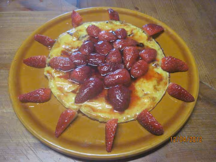 Omelette sucree aux fraises