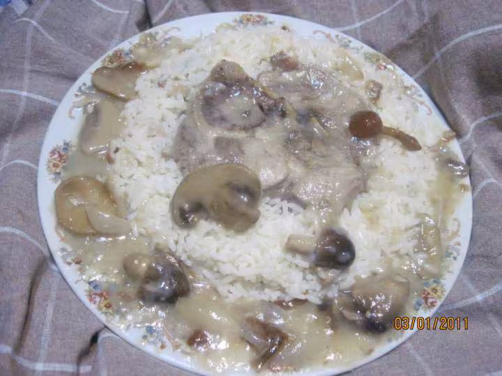 Osso bucco de veau au riz en sauce
