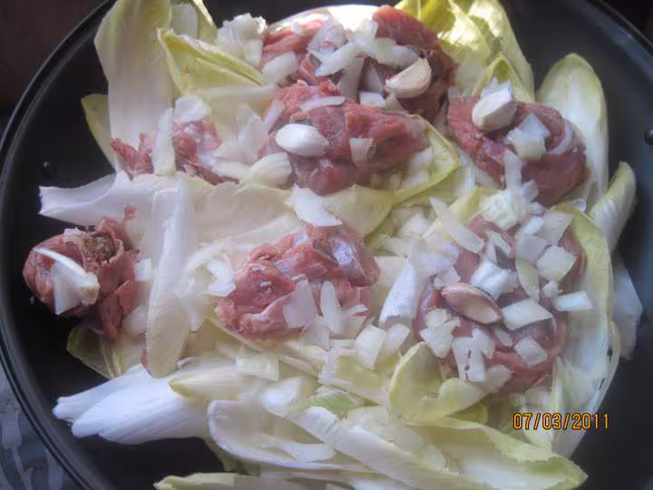 Osso bucco sur 1 lit d endives a l etouffee