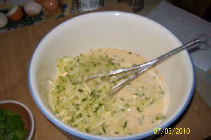 Pain de courgette asperges aux crevettes