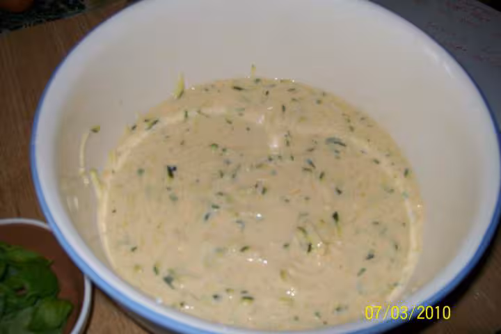 Pain de courgette asperges aux crevettes