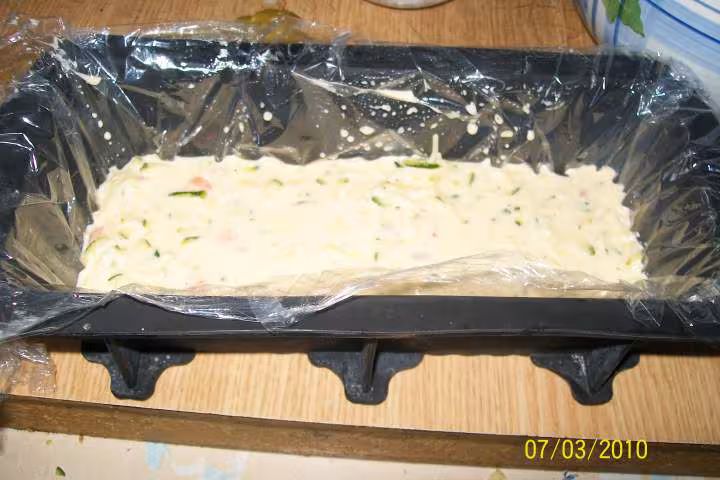 Pain de courgette asperges aux crevettes