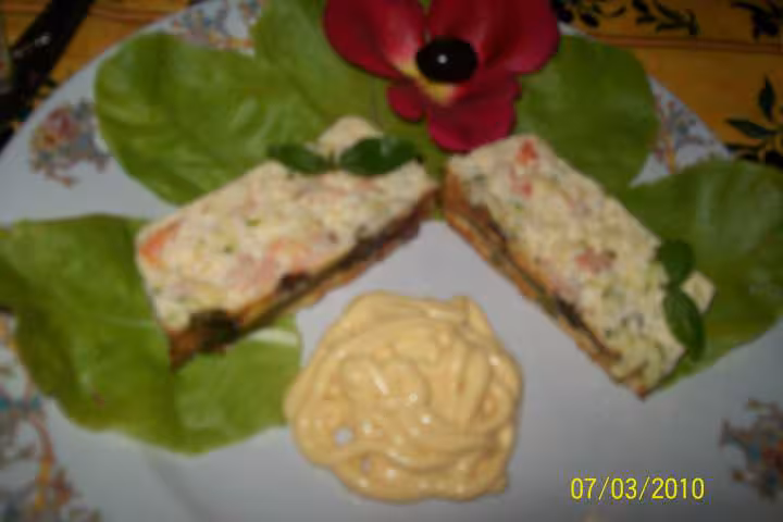 Pain de courgette asperges aux crevettes