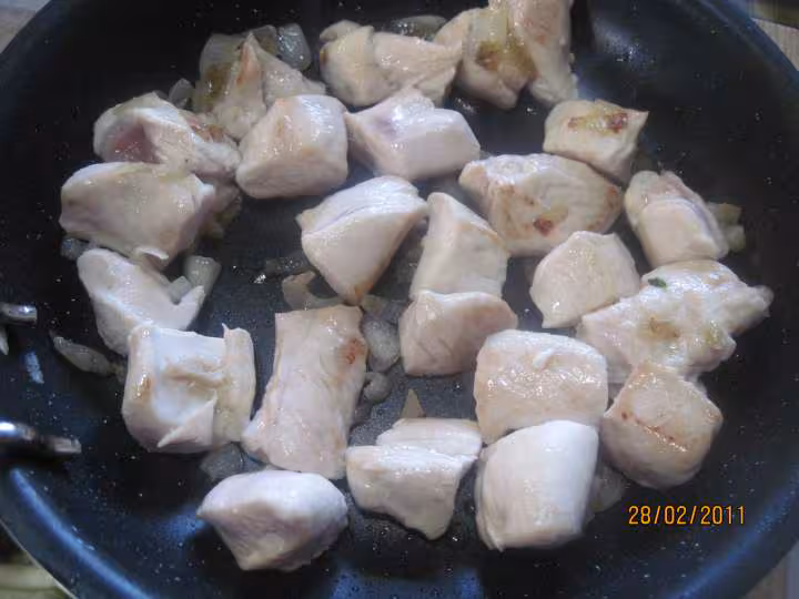 Papillotes aux cubes de poulet pates legumes