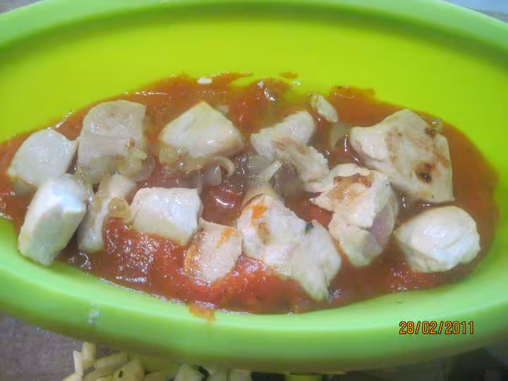 Papillotes aux cubes de poulet pates legumes