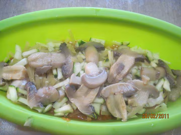 Papillotes aux cubes de poulet pates legumes