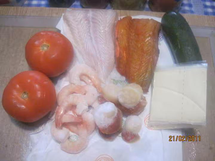 Papillotes aux poissons crustaces aux legumes mo