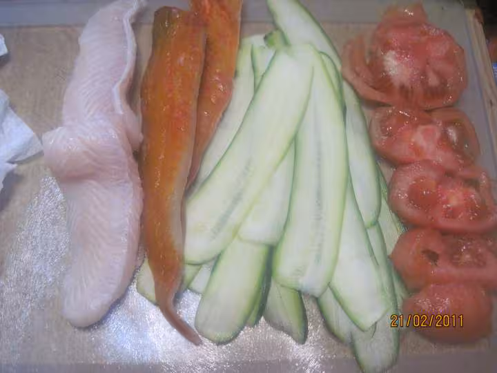 Papillotes aux poissons crustaces aux legumes mo