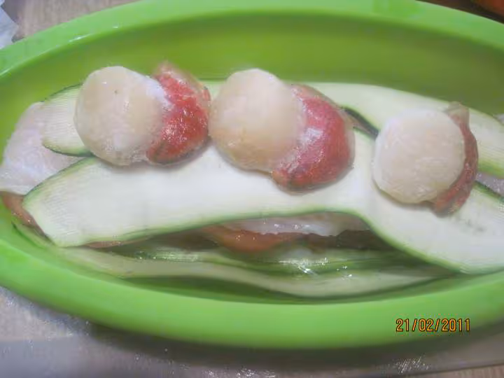 Papillotes aux poissons crustaces aux legumes mo