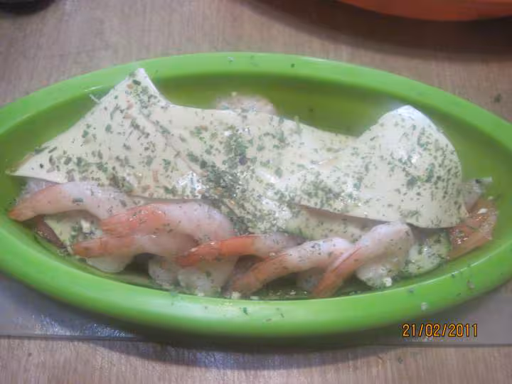 Papillotes aux poissons crustaces aux legumes mo