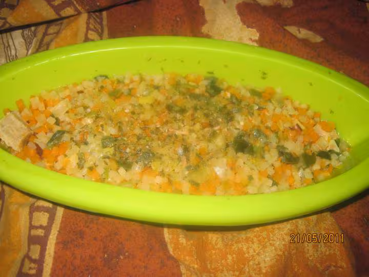Papillotes brunoise de legumes et de porc