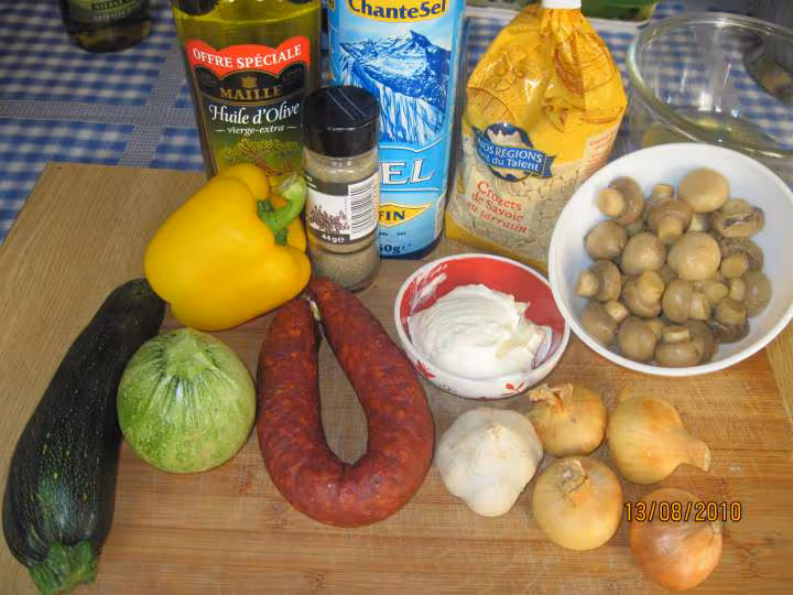 Pate aux chorizo amp legumes en wok