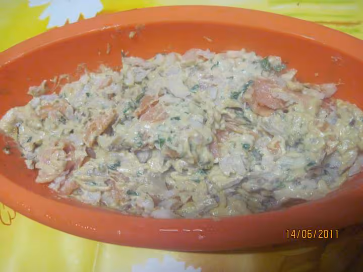 Pate aux poissons champignons en sauce