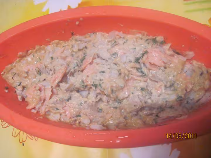 Pate aux poissons champignons en sauce