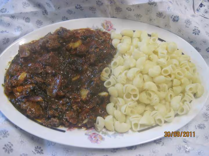 Pate coude a l oseille cuisinee en sauce
