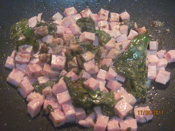 Pate d avoine aux des de jambon et d oseille