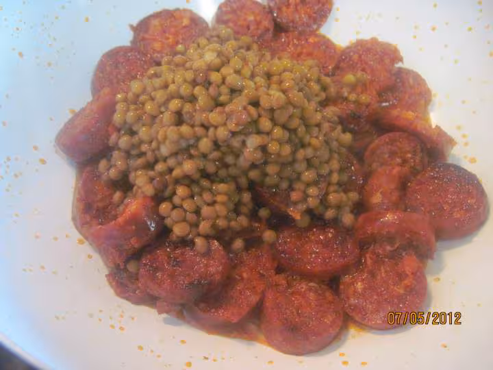 Pate farfalles au chorizo et lentilles