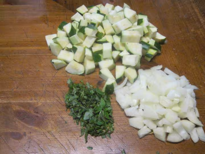 Pate penne aux courgettes et steaks de porc
