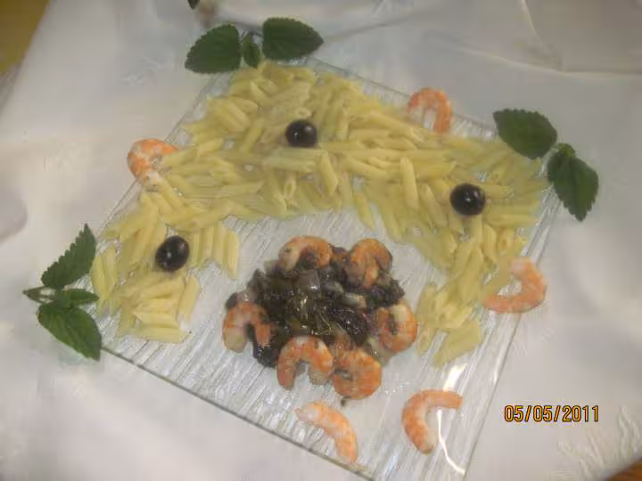 Pate pennes a l oseille et crevettes