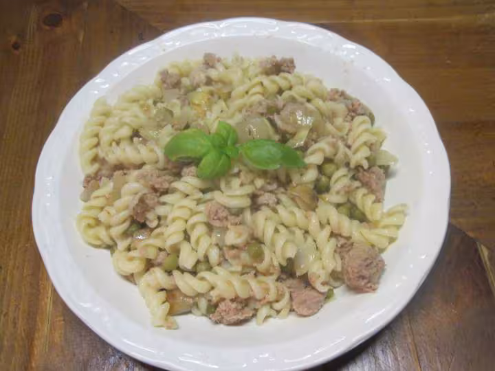 Pate torsade au thon et petits pois