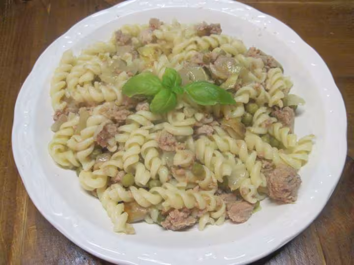 Pate torsade au thon et petits pois
