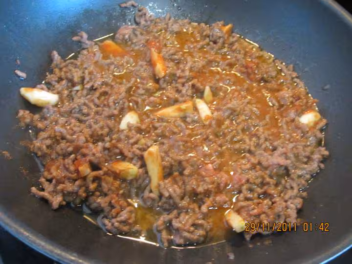 Pates crozets de savoie au boeuf et poivrons