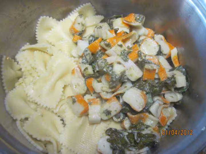 Pates papillons de savoie a l oseille et surimi