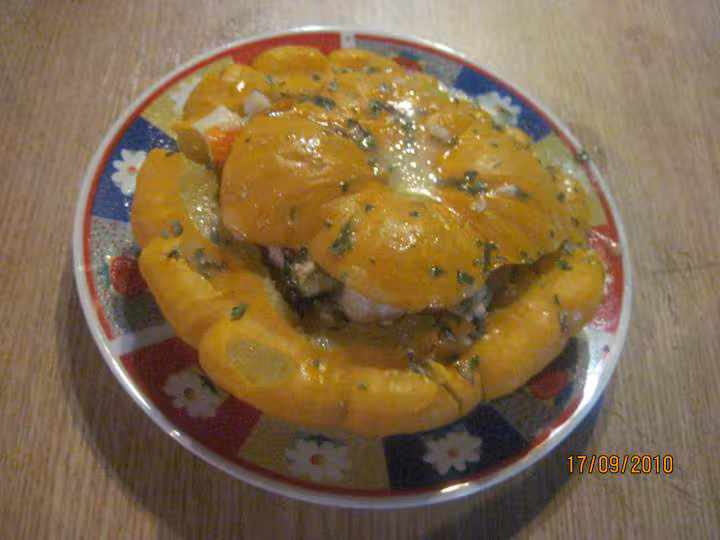 Patisson au poisson et fruits mer en sauce