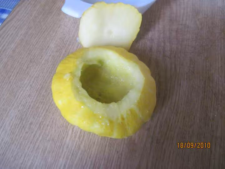 Patisson jaune farcis en omelette