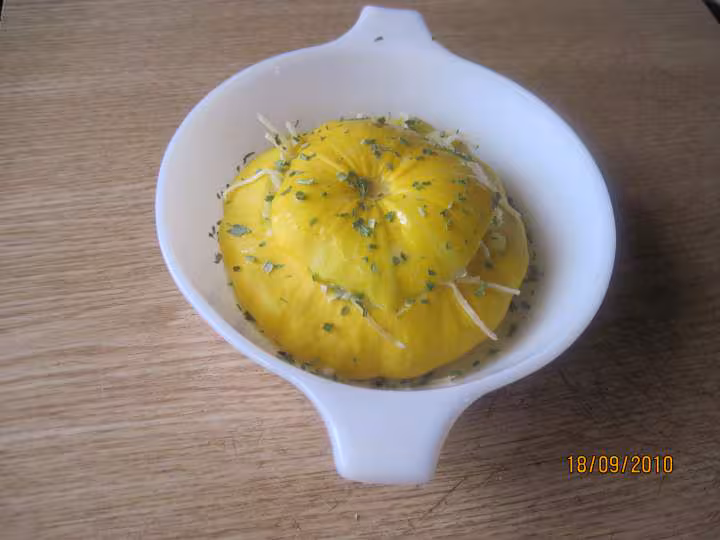 Patisson jaune farcis en omelette