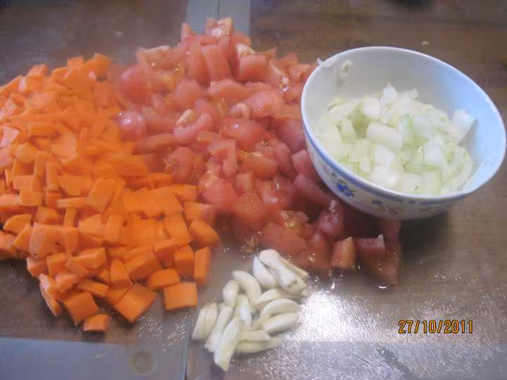 Pave de cabillaud aux legumes crevettes