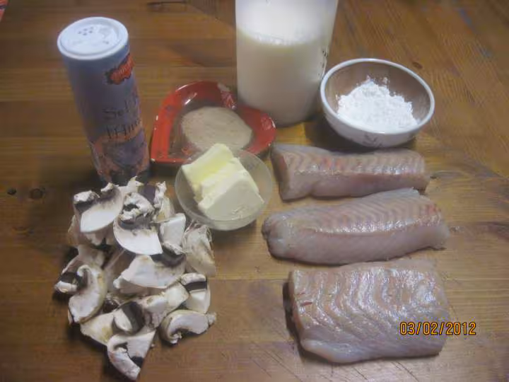 Paves de lieu noir aux champignons en sauce