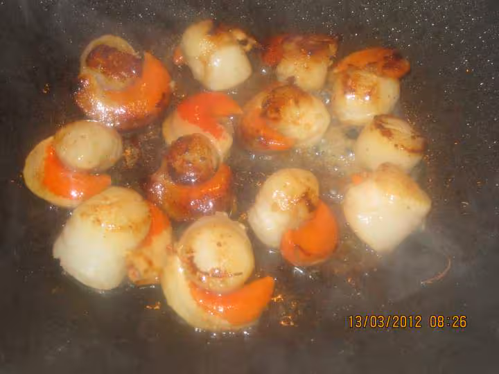 Paves de poisson et crustaces eu boulgour