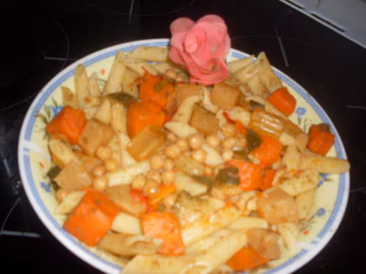 Pete pennes aux legumes de couscous