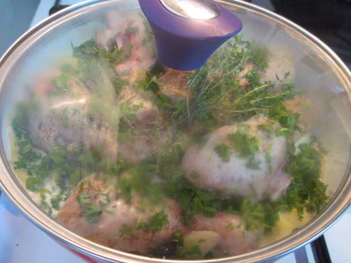 Pillons de poulet aux pommes de terre et oignons