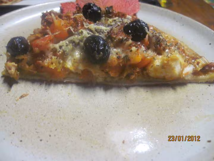 Pizza au poisson a l echalotes