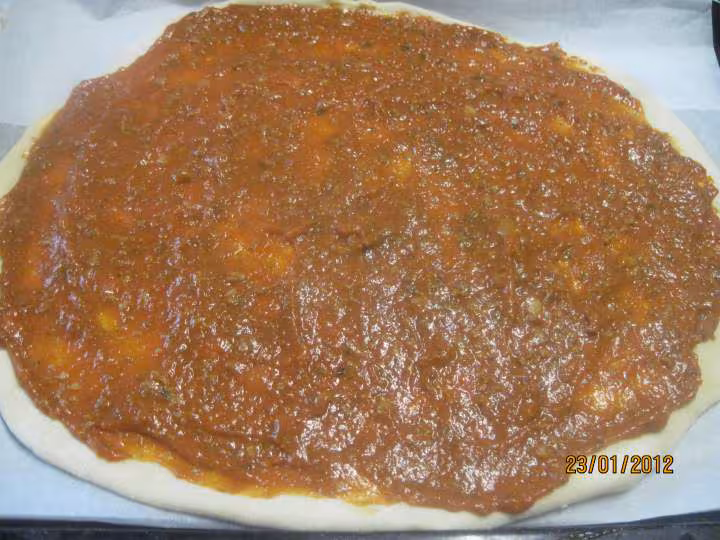 Pizza au poisson a l echalotes