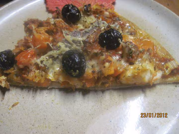 Pizza au poisson a l echalotes
